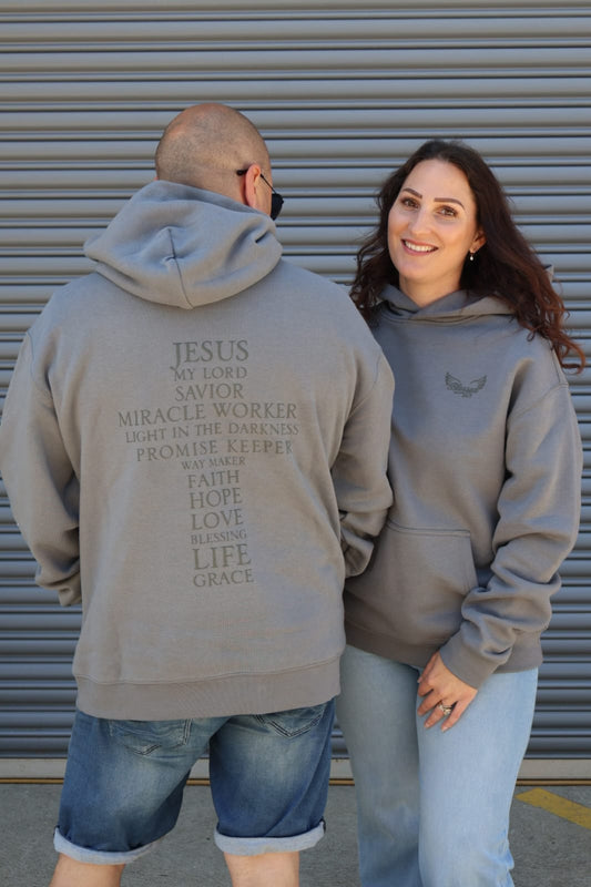 Jesus Affirmation Cross Hoodie – Premium 320 GSM 80/20 Heavyweight Christian Hoodie (Unisex)