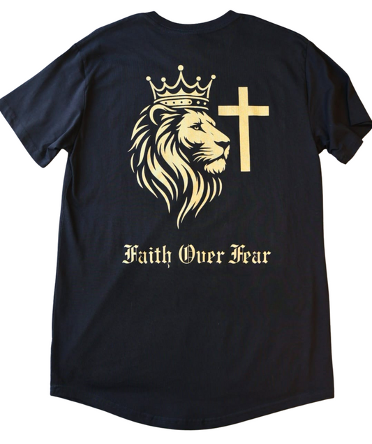 Faith Over Fear Curve Tee Unisex - Black