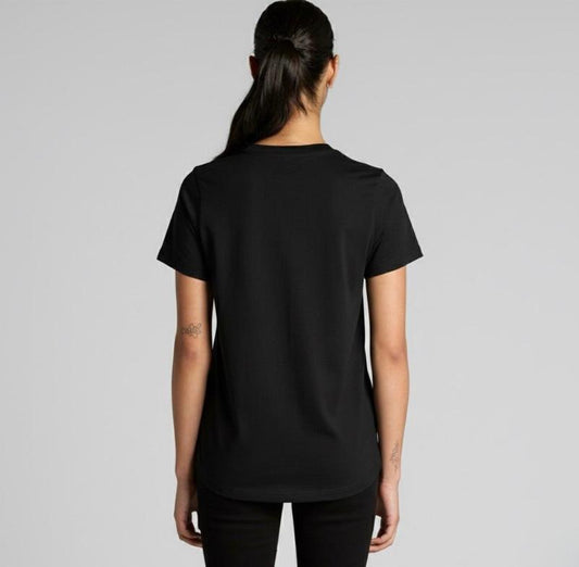 Women's Blessed 24/7 with wings Curve Tee – Black