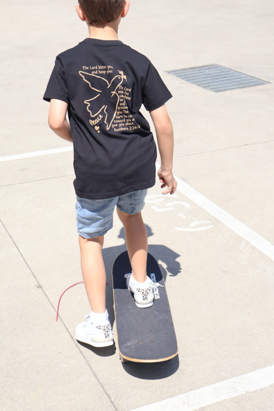 Dove of Peace – Youth Blessing Tee sz 8-16 (Unisex) Black