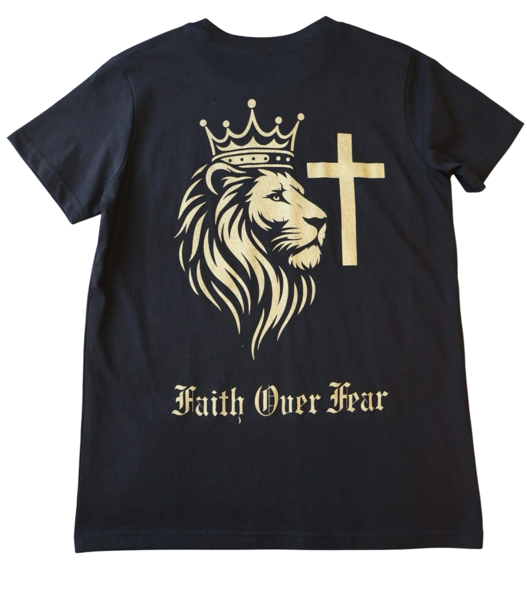 Faith Over Fear Youth Tee Unisex sz 8-16 - Black