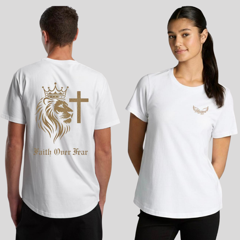 Faith Over Fear Curve Tee Unisex - White