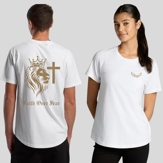 Faith Over Fear Curve Tee Unisex - White