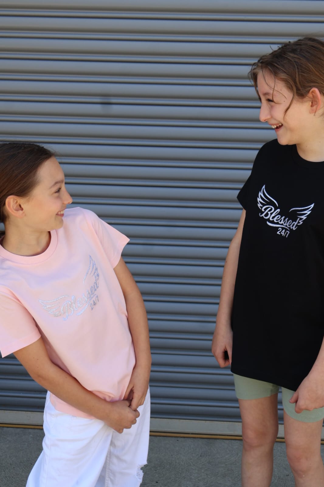 Youth Blessed 24/7 with Wings – Staple Tee sz 8-16 - Pink