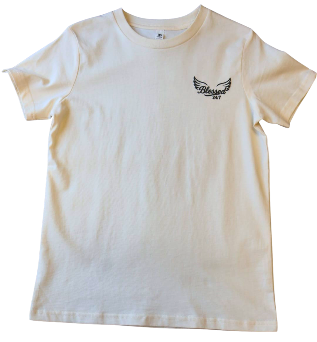 Jesus' Cross of Affirmations Tee -Youth (Unisex) Soft Ivory