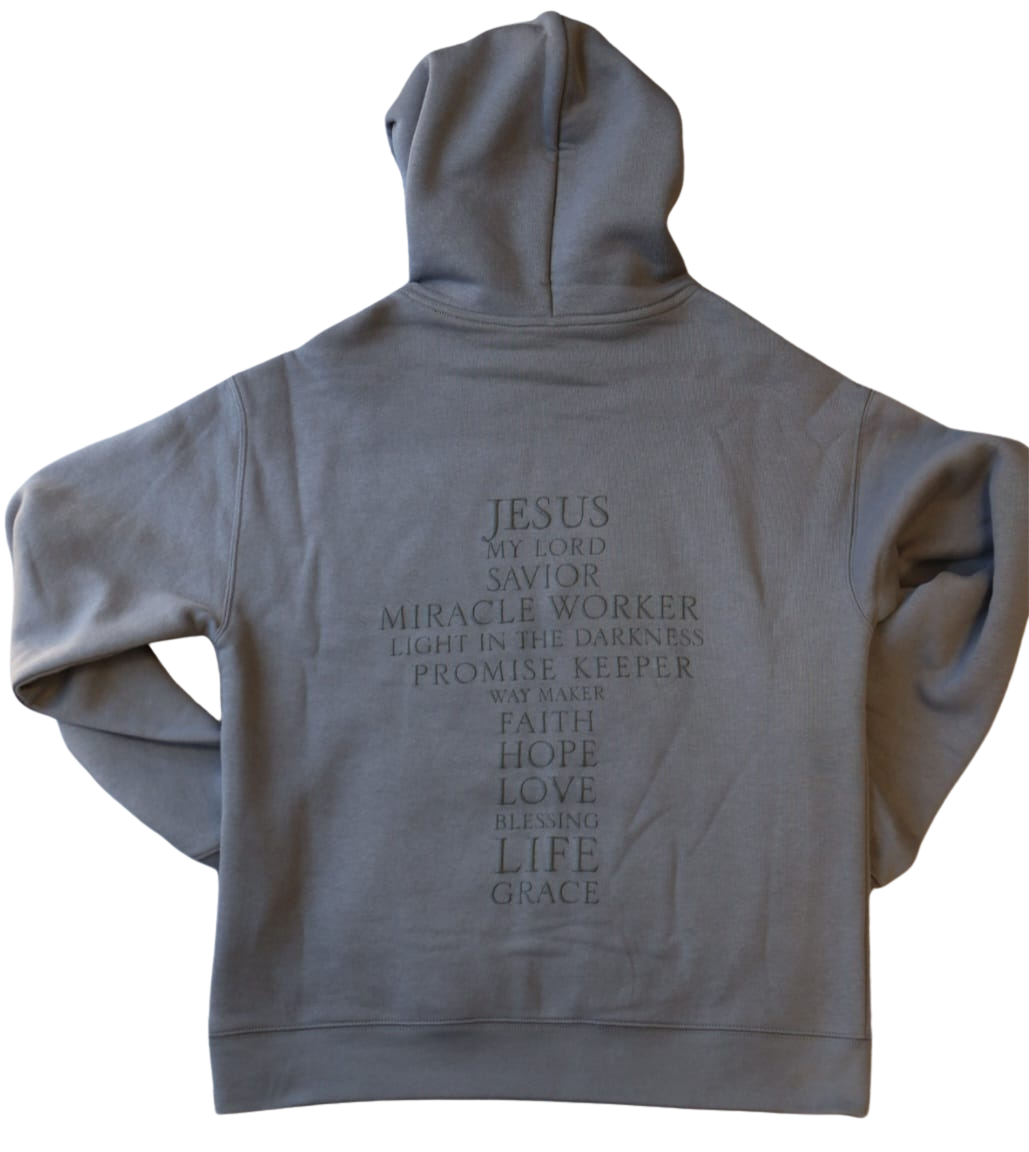 Jesus' Cross of Affirmations Hoodie - Shadow
