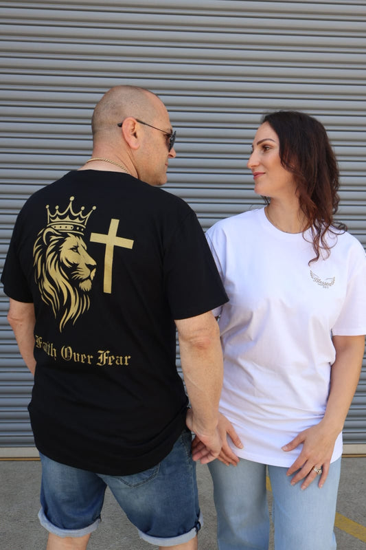 Faith Over Fear Curve Tee Unisex - Black