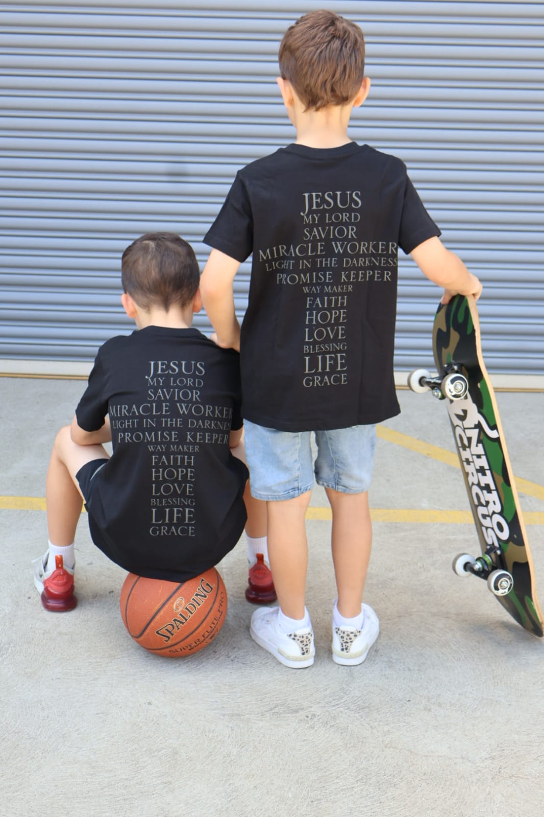 Jesus' Cross of Affirmations Tee -Youth (Unisex) Black