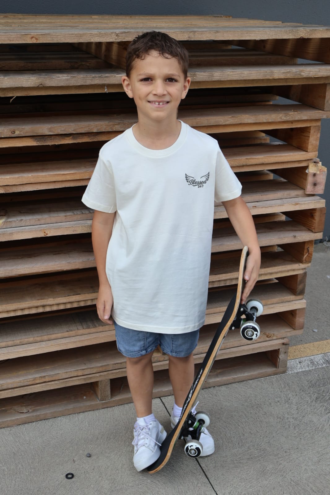 Jesus' Cross of Affirmations Tee -Youth (Unisex) Soft Ivory