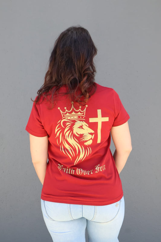 Faith Over Fear Adult Tee Unisex - Red