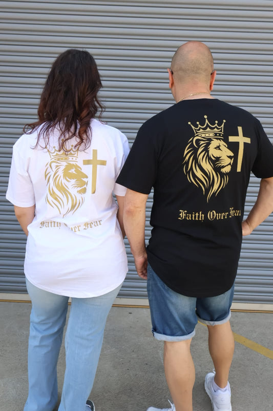Faith Over Fear Curve Tee Unisex - White