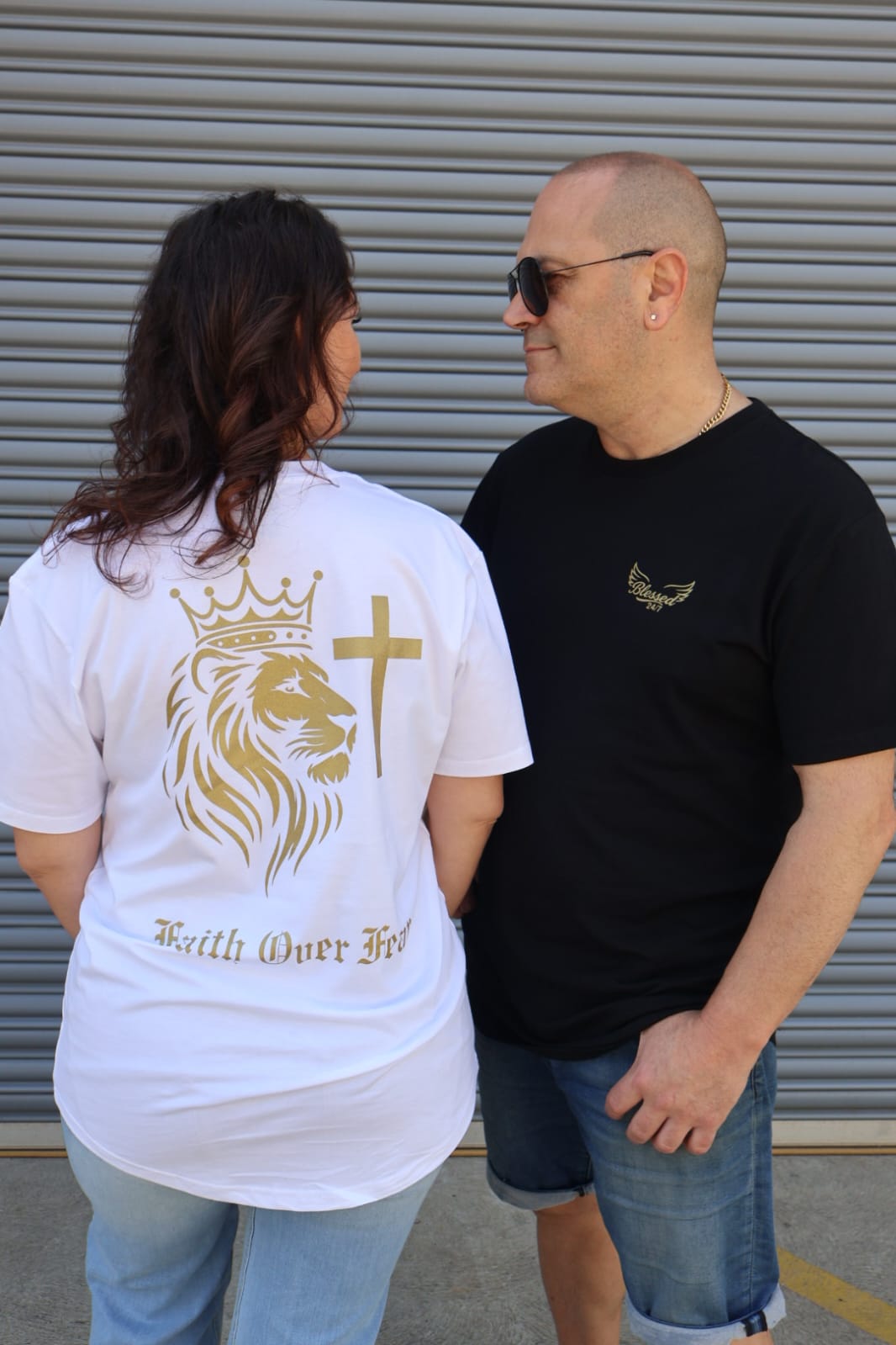 Faith Over Fear Curve Tee Unisex - Black