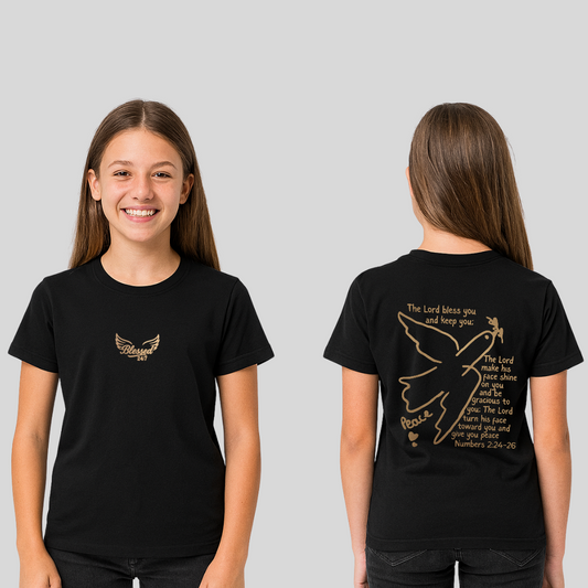 Dove of Peace – Youth Blessing Tee sz 8-16 (Unisex) Black