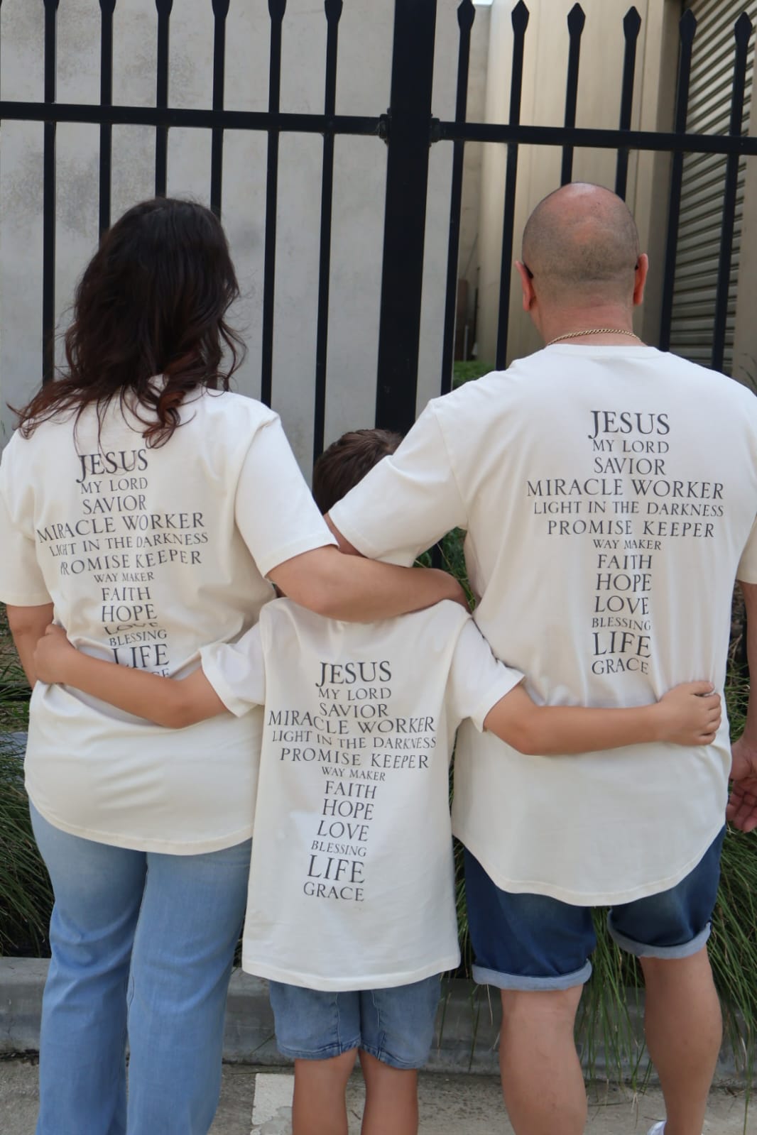 Jesus' Cross of Affirmations Tee - (Unisex) Soft Ivory