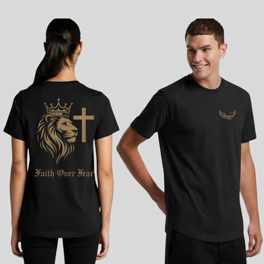 Faith Over Fear Curve Tee Unisex - Black