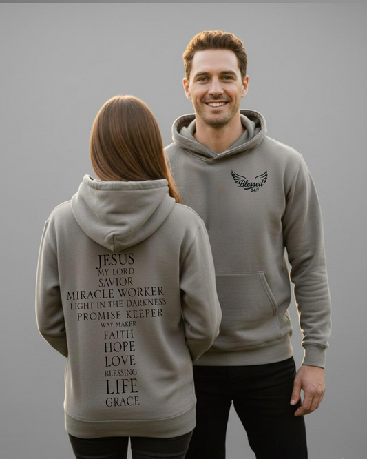 Jesus' Cross of Affirmations Hoodie - Shadow