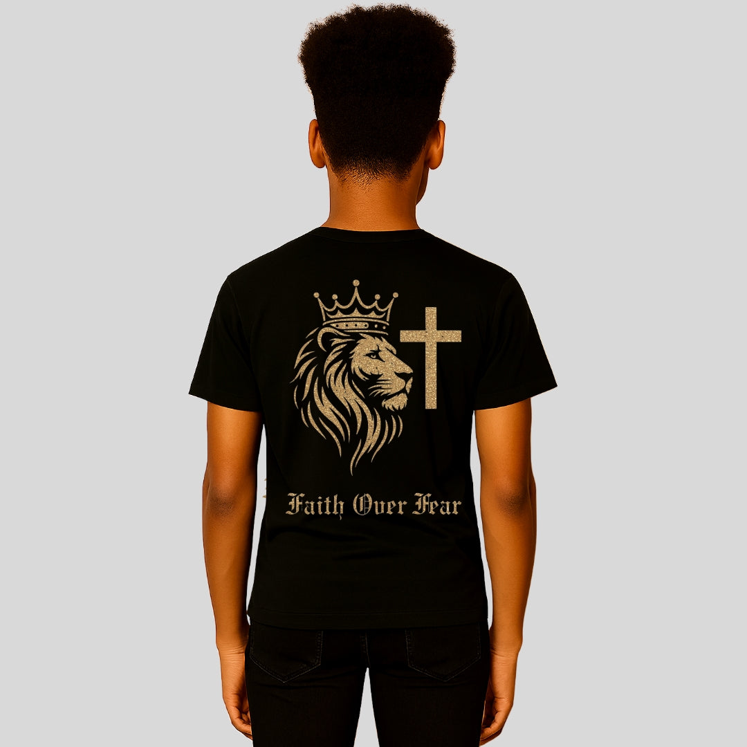 Faith Over Fear Youth Tee Unisex sz 8-16 - Black