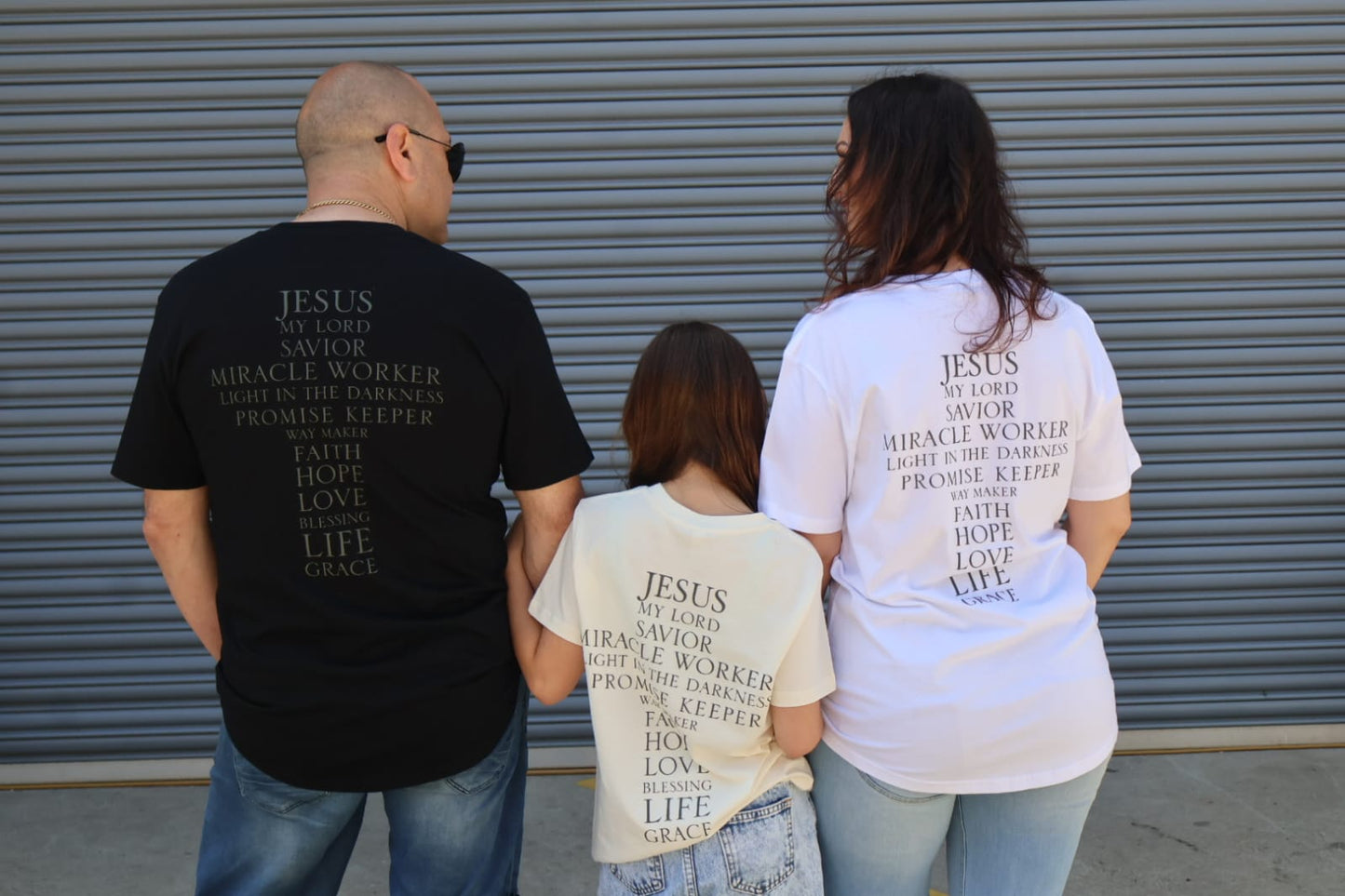 Jesus' Cross of Affirmations Tee - (Unisex) Soft Ivory
