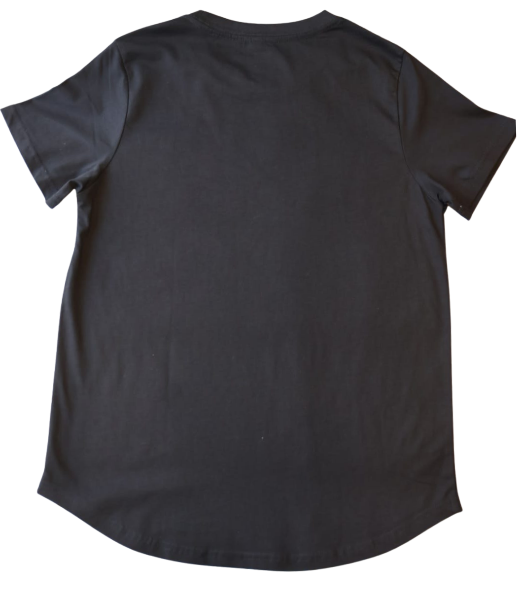 Women's Blessed 24/7 with wings Curve Tee – Black