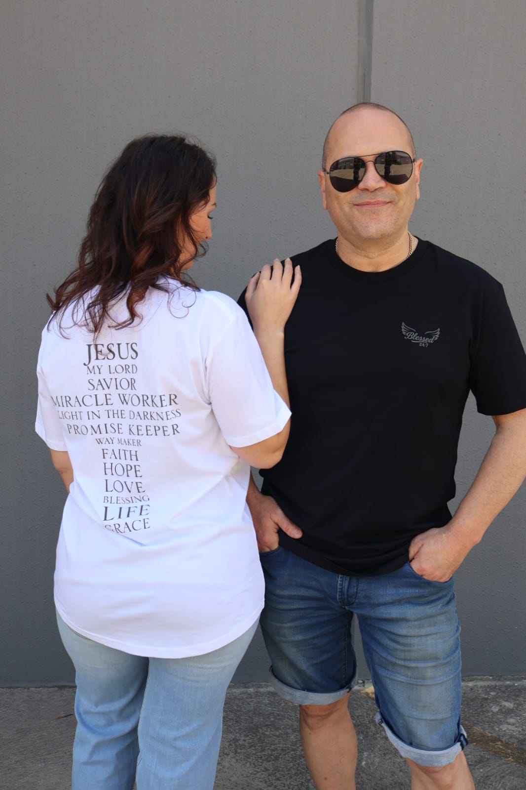 Jesus' Cross of Affirmations Tee - (Unisex) Soft Ivory