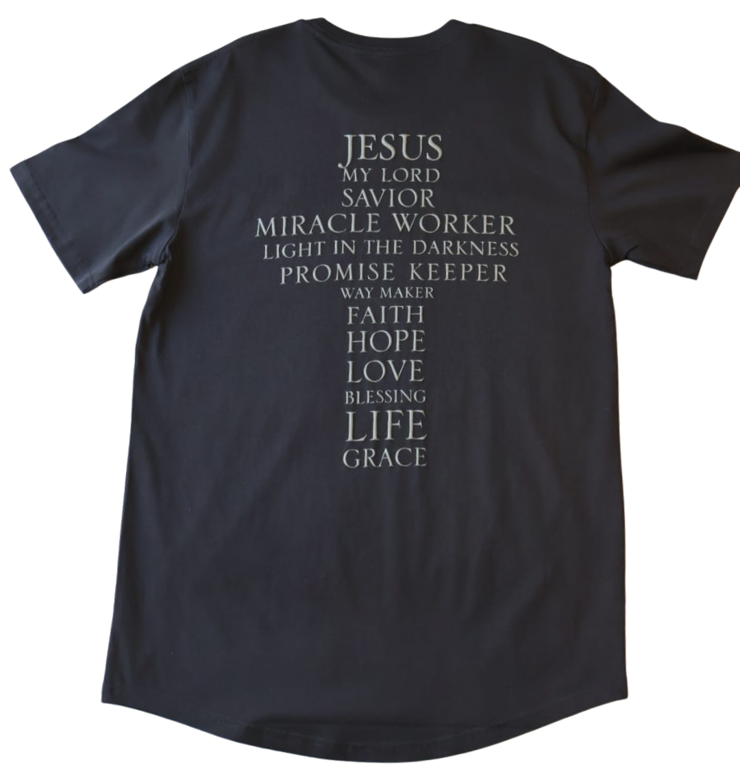 Jesus' Cross of Affirmations Tee - (Unisex) Black
